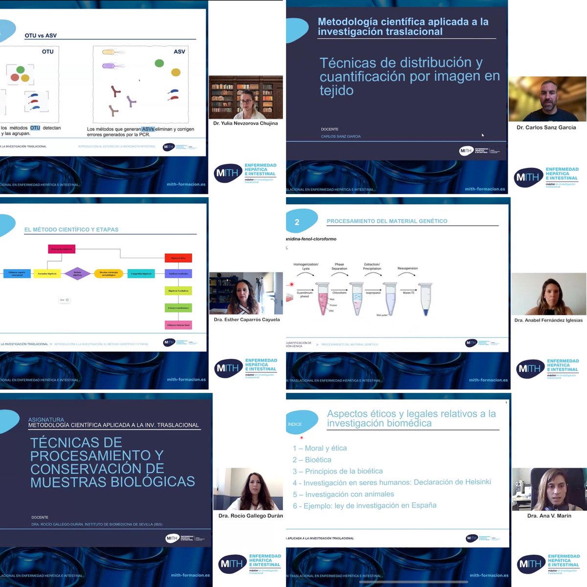 🎏 Iniciamos con éxito la 1a edición del #MasterMITH!

Ya disponibles en el campus virtual todos los materiales de la asignatura 1: Metodología Científica Aplicada a la Investigación Traslacional.

Excelentes clases, ejercicios prácticos y capítulos teóricos!

Súmate a MITH❗️