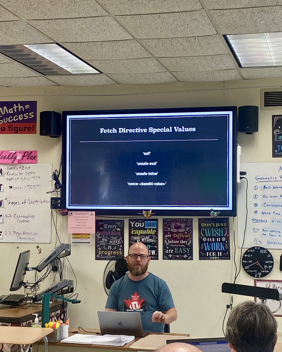 What are content security policies?
How do I implement a CSP in WordPress?How can I monitor my site’s CSP reports?
<a href="/ShawnHooper/">Shawn Hooper 👐 ⤴</a> is breaking it down for us!! in our 2nd session at #WCROC