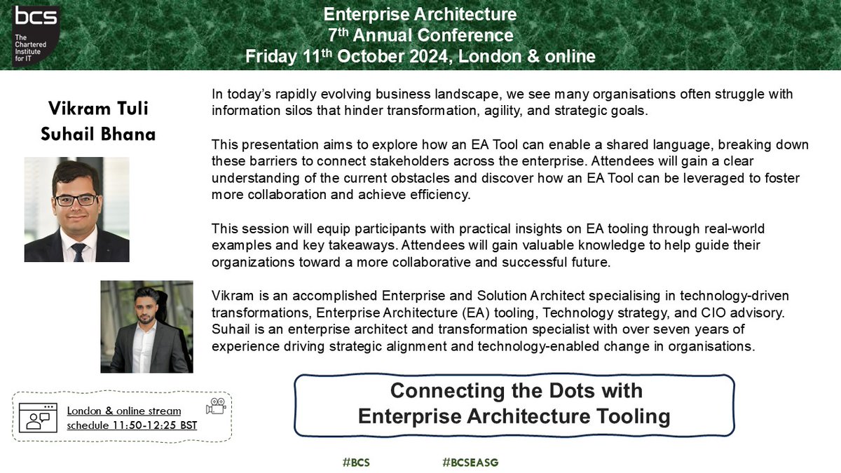 BCS Enterprise Architecture SG tweet media