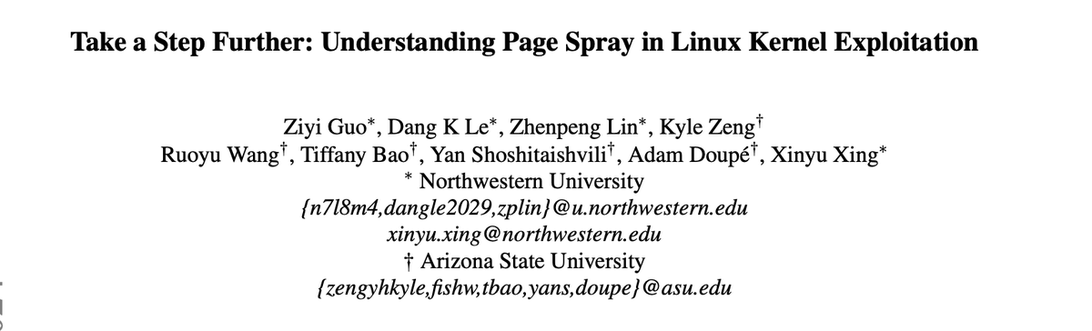 alexjplaskett's tweet photo. ✍️ Take a Step Further: Understanding Page Spray in Linux Kernel Exploitation 

https://t.co/zKhWw7DOY2 https://t.co/haUYUD9HHw