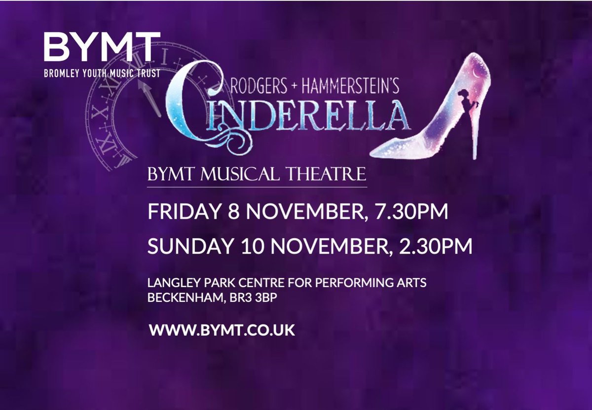 Tickets are selling quickly for the BYMT Musical Theatre 'Rodgers &amp; Hammerstein's Cinderella'. Book early to avoid disappointment &amp; join us for a night where glass slippers, fairy godmothers &amp; dreams coming true prove that anything is possible! buff.ly/3PBnZ8m