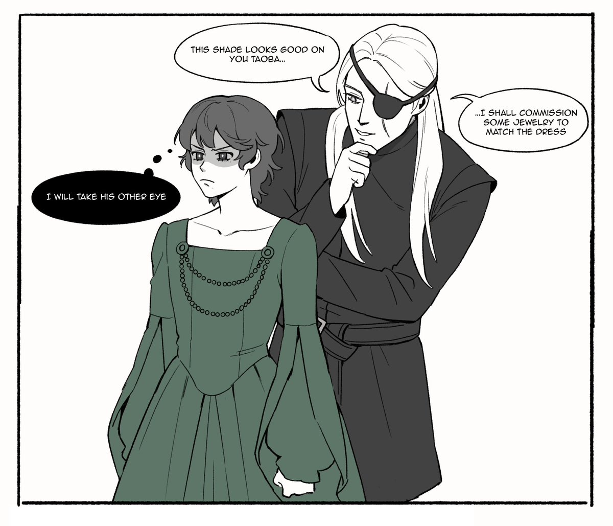 my_lord_strong's tweet image. Daemyra thinks that captive Lucerys is being tortured for info but he’s actually getting some brand new clothes 💚
#lucemond