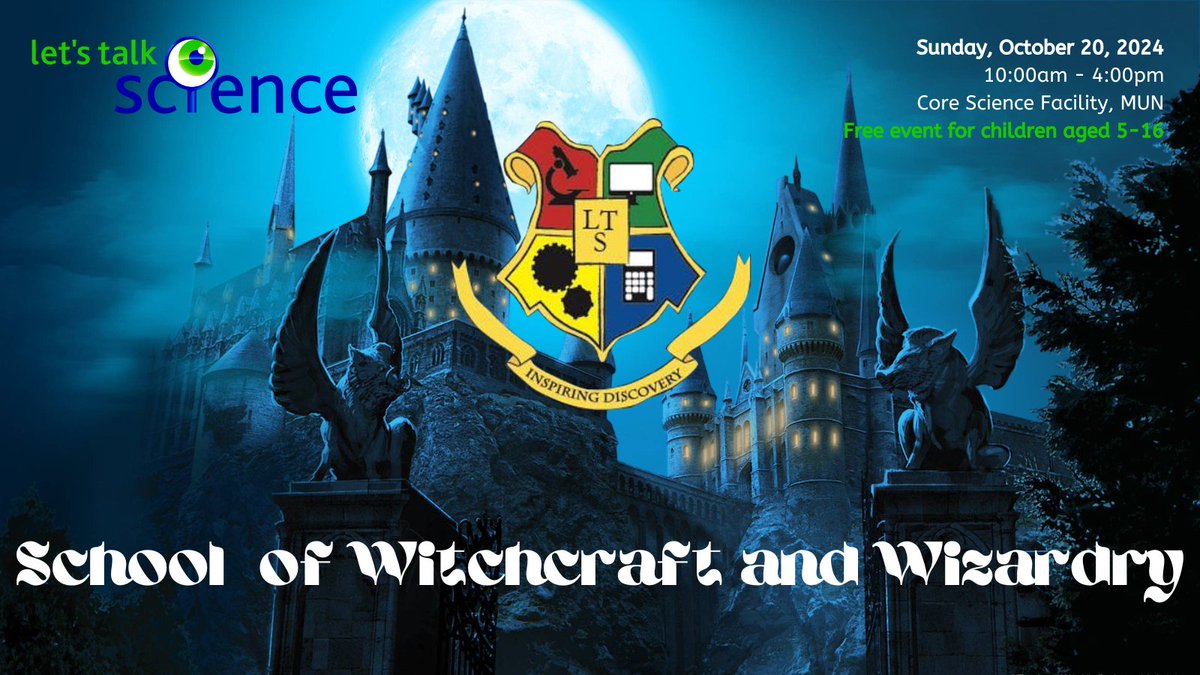 Let's Talk Science MUN, St. John's (@lts_mun) on Twitter photo It's baaaack! Now's your chance to get your tickets for our annual 'School of Witchcraft and Wizardry' happening on Sunday, October 20th! An all-day, magical and science-filled event that is great for the whole family! forms.gle/9q3xgPWcr4X286ā¦
<a href="/MemorialUSci/">Faculty of Science, Memorial University</a> <a href="/MUN_Engineering/">Memorial Engineering</a> It's baaaack! Now's your chance to get your tickets for our annual 'School of Witchcraft and Wizardry' happening on Sunday, October 20th! An all-day, magical and science-filled event that is great for the whole family! forms.gle/9q3xgPWcr4X286ā¦
<a href="/MemorialUSci/">Faculty of Science, Memorial University</a> <a href="/MUN_Engineering/">Memorial Engineering</a>