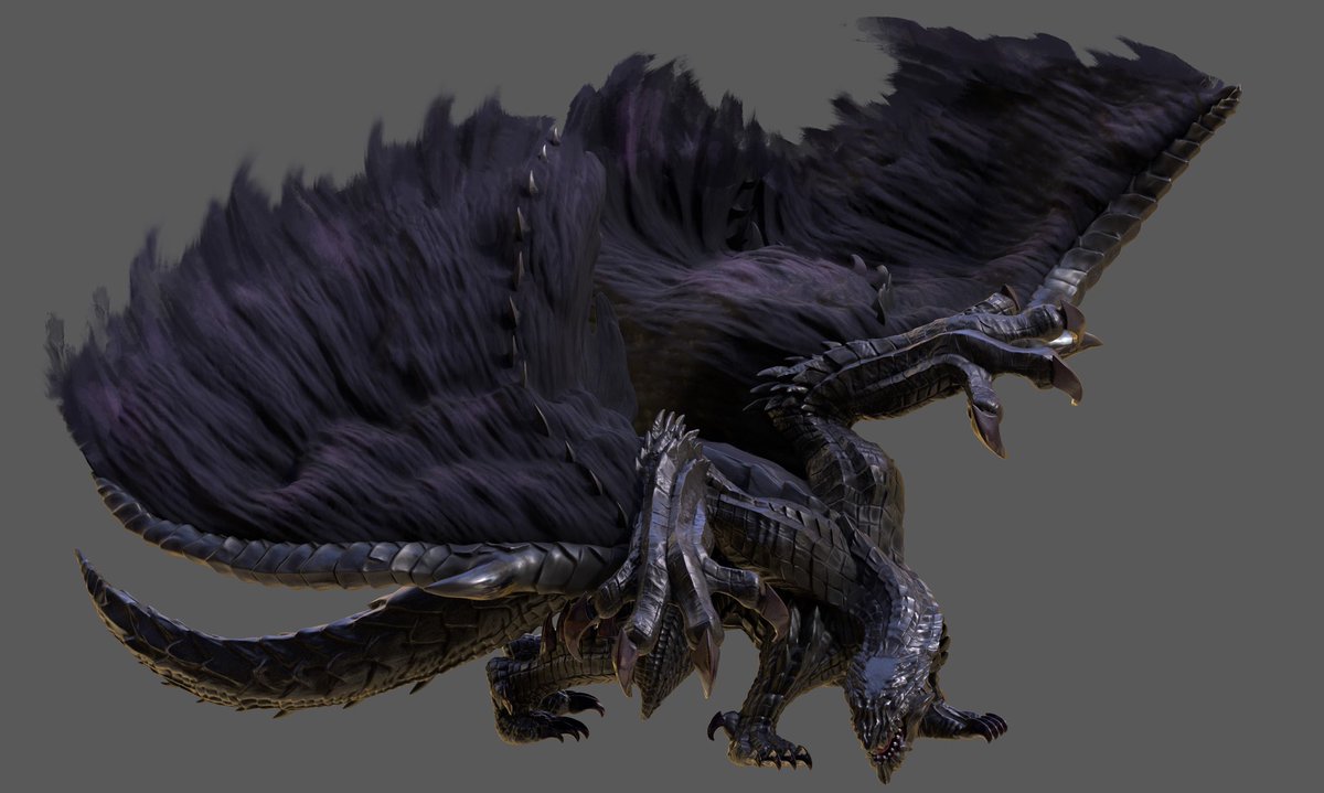 Foujita_cg's tweet photo. 最近はZbrushの練習してました…！羽のとこはレタッチですが、いつかエンジン使って表現したいな  #Zbrush  #ゴアマガラ #モンハン https://t.co/TVfpQI3pQQ