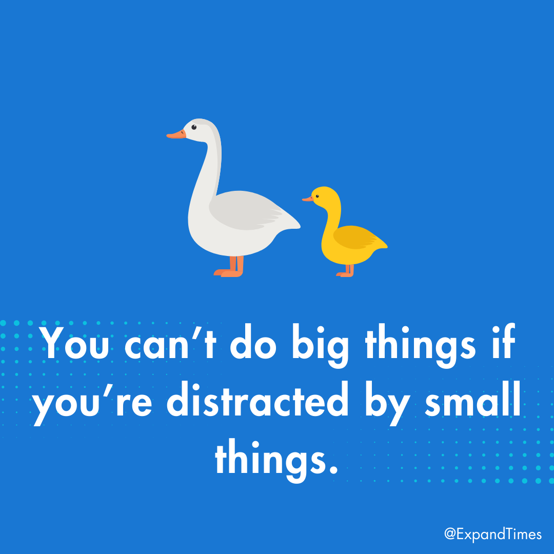 expandtimes's tweet photo. You can't do big things if you're #Distracted by small things. What's one small distraction you can cut out today? #StayFocused on your #Biggest #Goals. - #Focus #ExpandTimes #FocusOn https://t.co/6xRCYR6x6t