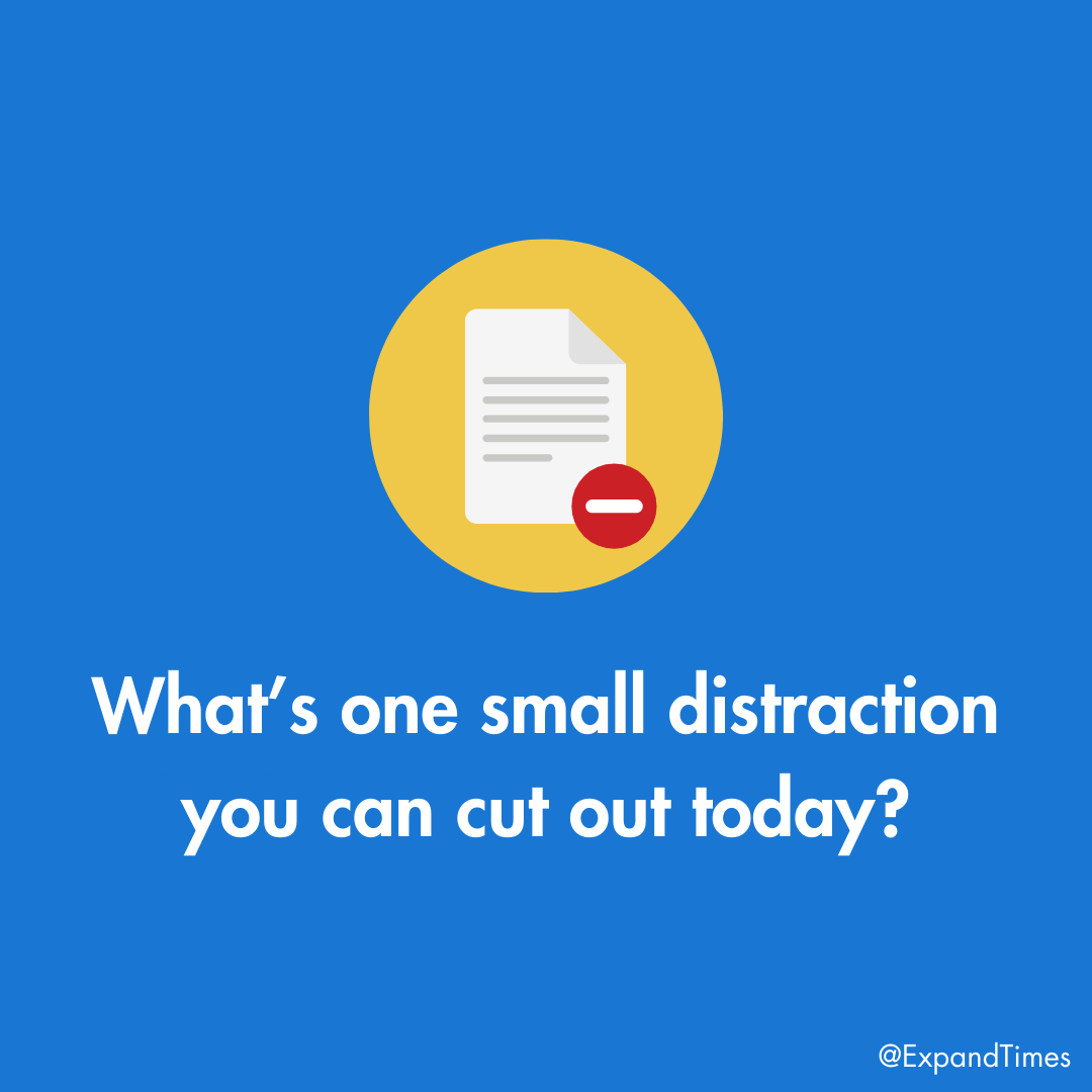expandtimes's tweet photo. You can't do big things if you're #Distracted by small things. What's one small distraction you can cut out today? #StayFocused on your #Biggest #Goals. - #Focus #ExpandTimes #FocusOn https://t.co/6xRCYR6x6t