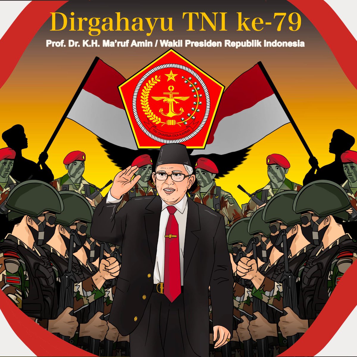 Tentara Nasional Indonesia (TNI) telah memberikan kontribusi besar selama 79 tahun kepada Tanah Air. 

TNI telah tumbuh menjadi institusi pertahanan yang modern, kuat, dan profesional. Tidak hanya menjaga kedaulatan bangsa, tetapi juga berperan dalam pembangunan nasional serta