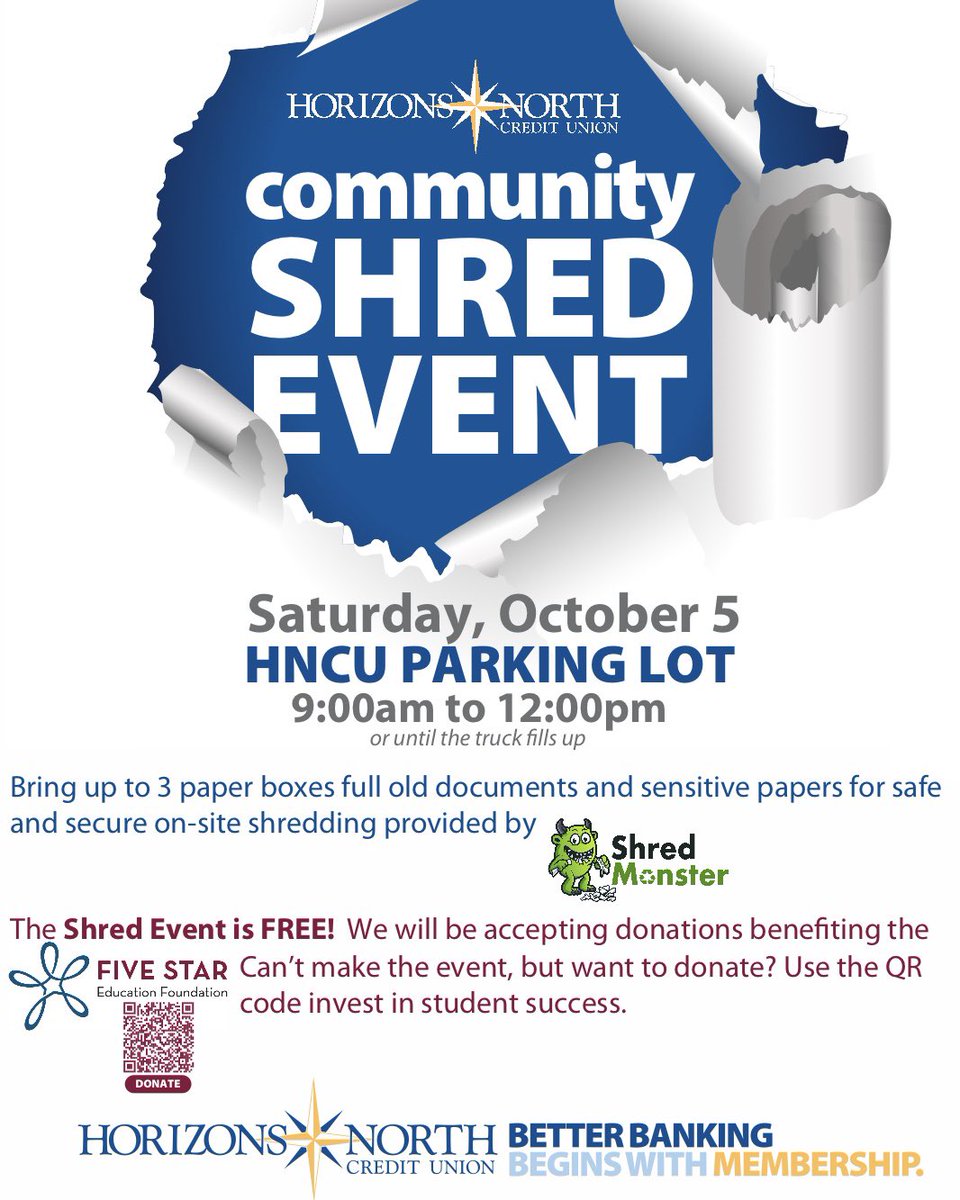 HNCU's tweet photo. It’s finally here, shred day! We’ll be here till noon or the truck fills up. #ShredEvent2024 #HNCU #Shred #TheCUDifference #community #ShredDay #ShredEvent https://t.co/nfJu30ik4A