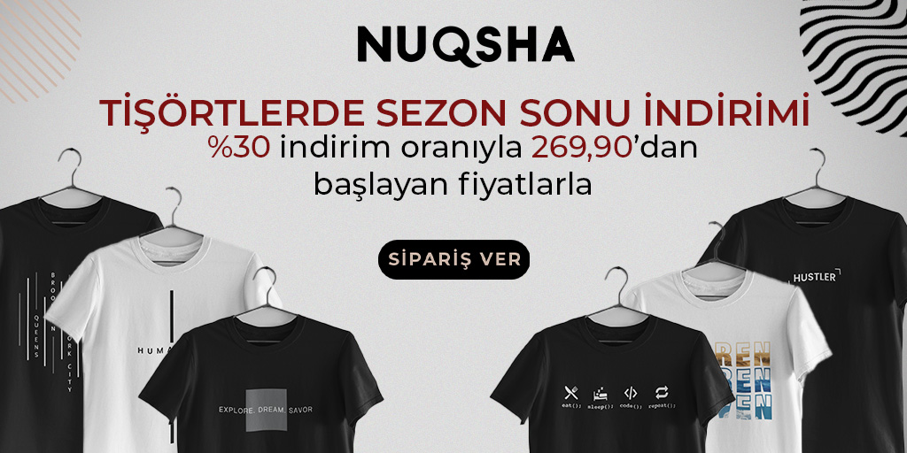 Stokları eritiyoruz! Tüm tişörtlerde geçerli %30 indirim!