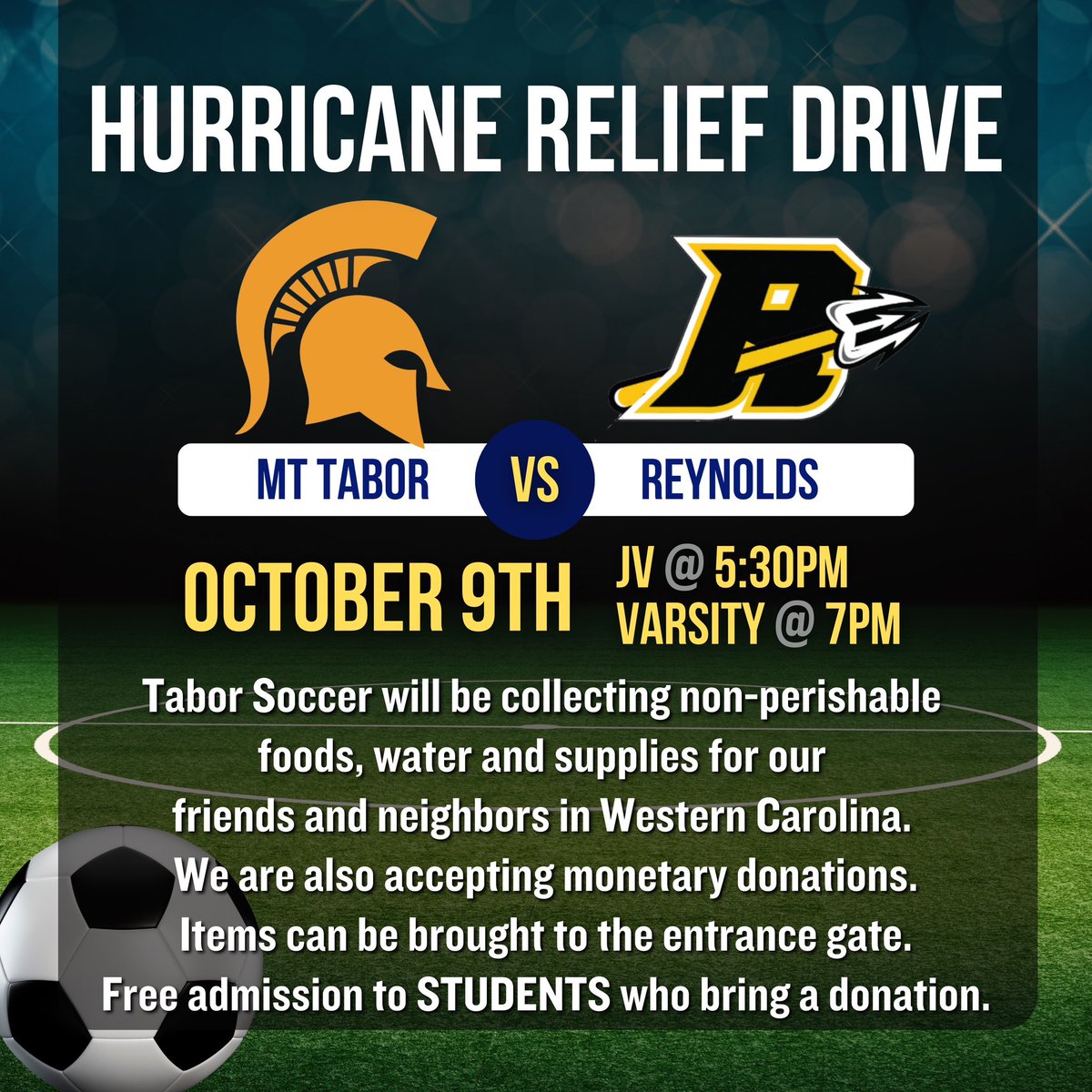 Mount Tabor Athletics Booster Club (@mttabor_sports) on Twitter photo Tabor girls and boys soccer teams will be collecting supplies and money for Western NC. Please help if you are able! <a href="/RJRAthletics/">Reynolds Athletics</a> <a href="/RjrClub/">RJR Athletic Booster Club</a> <a href="/Tabor_City/">Mount Tabor High</a> Tabor girls and boys soccer teams will be collecting supplies and money for Western NC. Please help if you are able! <a href="/RJRAthletics/">Reynolds Athletics</a> <a href="/RjrClub/">RJR Athletic Booster Club</a> <a href="/Tabor_City/">Mount Tabor High</a>