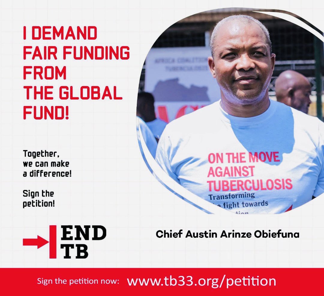 Arinze Austin Obiefuna (@aobiefuna) on Twitter photo Save a life, Sign the petition now, TB is significantly underfunded. Go to tb33.org/petition #endtb <a href="/StopTB/">Stop TB Partnership</a> <a href="/tb_africa/">Africa Coalition on TB</a> <a href="/StopTBNigeria/">STOP TB NIGERIA</a> <a href="/StopTBIndonesia/">Stop TB Partnership Indonesia</a> <a href="/StopTBCanada/">Stop TB Canada</a> <a href="/StopTBKe/">Stop TB Partnership Kenya</a> <a href="/StopTBZimbabwe/">Stop TB Partnership Zimbabwe</a> <a href="/StopTBUSA/">StopTBUSA</a> <a href="/stoptbngo/">@stoptbngo</a> <a href="/afroga/">Afro Global Alliance</a> Save a life, Sign the petition now, TB is significantly underfunded. Go to tb33.org/petition #endtb <a href="/StopTB/">Stop TB Partnership</a> <a href="/tb_africa/">Africa Coalition on TB</a> <a href="/StopTBNigeria/">STOP TB NIGERIA</a> <a href="/StopTBIndonesia/">Stop TB Partnership Indonesia</a> <a href="/StopTBCanada/">Stop TB Canada</a> <a href="/StopTBKe/">Stop TB Partnership Kenya</a> <a href="/StopTBZimbabwe/">Stop TB Partnership Zimbabwe</a> <a href="/StopTBUSA/">StopTBUSA</a> <a href="/stoptbngo/">@stoptbngo</a> <a href="/afroga/">Afro Global Alliance</a>