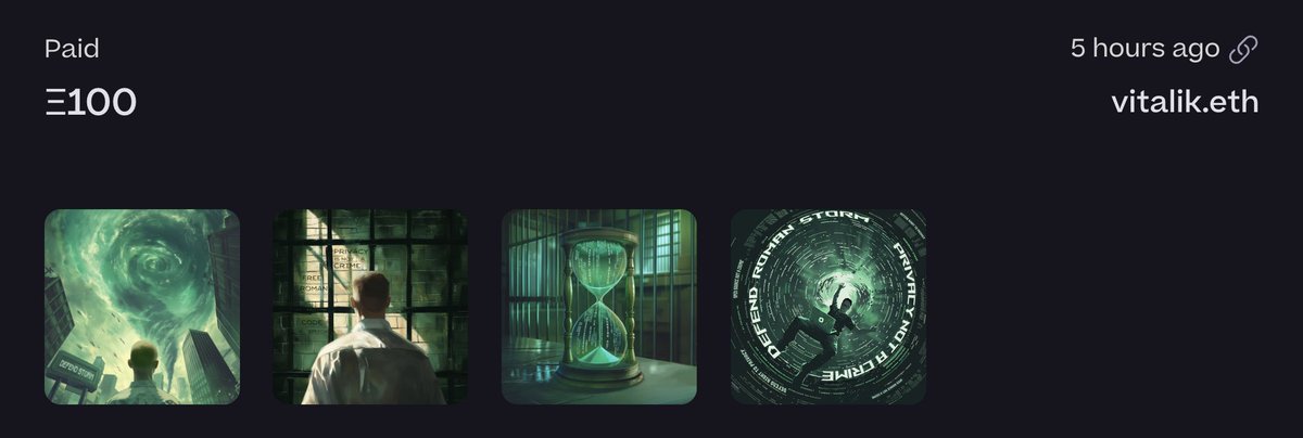 FreeAlexeyRoman's tweet image. Thank you @VitalikButerin for donating another 100 ETH to Roman Storm's legal aid on Juicebox 🫡

This is the third time Vitalik has donated to the campaign and we are extremely grateful for his support.