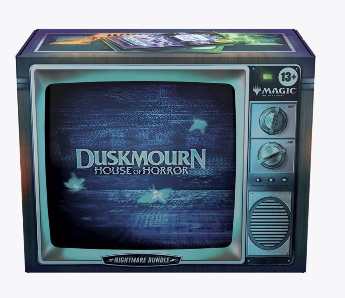 It’s been awhile since we’ve give away some magic products~! Let’s give away the Duskmourn Nightmare Bundle!

To enter 
Like
Follow
Retweet

Extra entry if you provide a screen cap of being subscribed to YouTube 
youtube.com/NanMansNerdCor…

Winner drawn October 19th