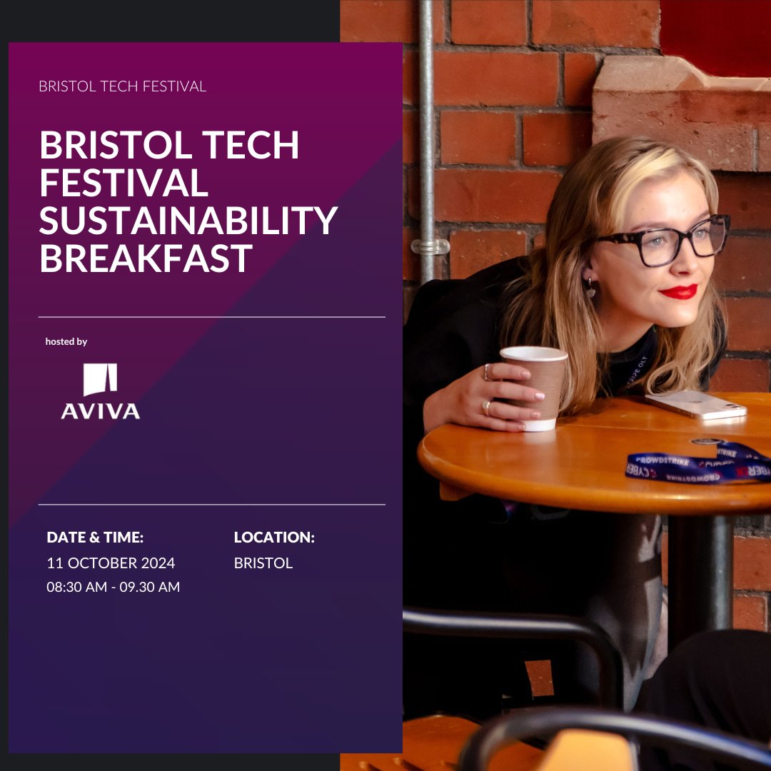 We have partnered with @avivauk at Bristol Technology Festival's LEARN DAY to bring you an insightful breakfast event that brings together tech industry leaders, professionals, students, and enthusiasts to explore how technology can drive sustainability🍀

hubs.li/Q02RCY3M0