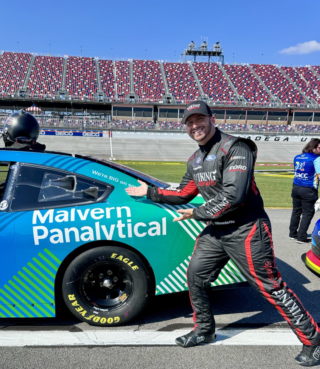VKNGMotorsports's tweet photo. Matty D is ready to prove weβre big on small! Excited for a thrilling race day at Talladega Superspeedway with our partners, Malvern Panalytical!
#vikingmotorsports #mattyd #malvernpanalytical #nascar #talladega https://t.co/cDv0Q21LsF