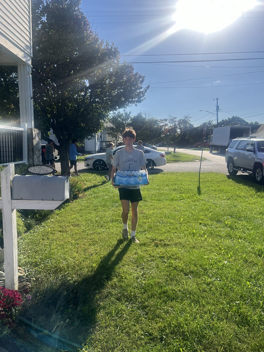 PeakeSoccer's tweet photo. Scenes from an afternoon away from the field. The boys spent the afternoon acquiring necessary donations for victims of Hurricane Helene. Please join us Monday night at our game, where we will be hosting a donation box for all other necessary supplies to send.  @Ches_Athletics https://t.co/bmUW0mcxmL