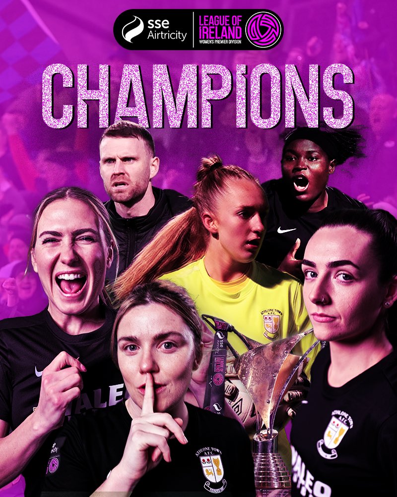 LOI Women (@loiwomen) on Twitter photo History for The Town! 🏆
<a href="/AthloneTownAFC/">Athlone Town AFC</a> are your 2024 <a href="/sseairtricity/">SSE Airtricity</a> Women’s Premier Division Champions! 👏
#WLOI | <a href="/SportTG4/">Spórt TG4</a> History for The Town! 🏆
<a href="/AthloneTownAFC/">Athlone Town AFC</a> are your 2024 <a href="/sseairtricity/">SSE Airtricity</a> Women’s Premier Division Champions! 👏
#WLOI | <a href="/SportTG4/">Spórt TG4</a>