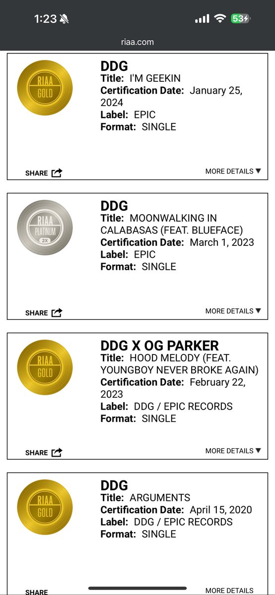 PontiacMadeDDG's tweet photo. pump it up went gold after 20 years u old bitch @JoeBudden i’m on u 🫵🏽 https://t.co/p09hb9Cu4v