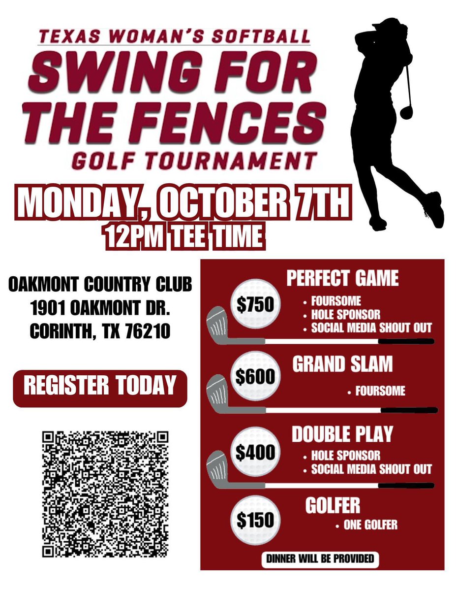 There’s still a few spots left for teams!   Proceeds go to support the <a href="/TWUSoftball/">TWU Softball</a> Program.  

giving.twu.edu/events/twu-inv…