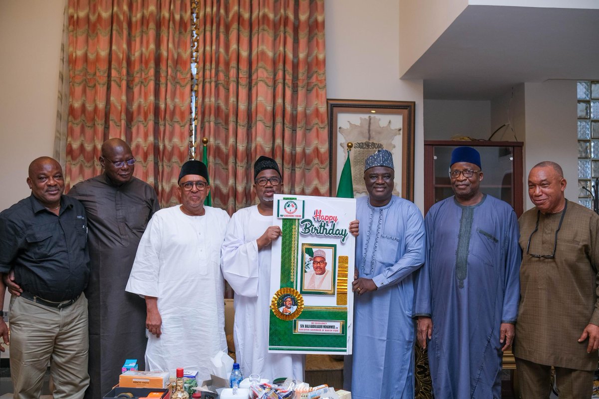 SenBalaMohammed's tweet photo. I was thrilled to receive this beautiful card from my colleagues, thoughtfully presented by Mr Emmanuel Agbo, the Director General of the PDP Governors’ Forum, in celebration of my birthday. https://t.co/xmkP16jSoy