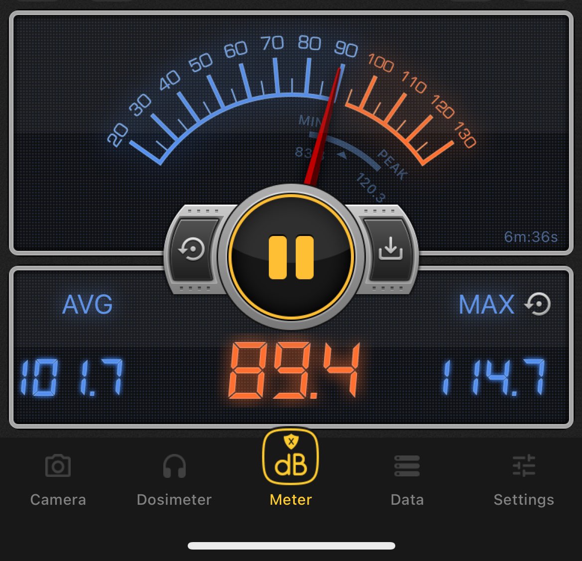 hexter's tweet photo. The crowd reaction Schwarber’s 1st Inning Schwarbomb peaked at almost 115 dB. For reference, that’s as loud as a chainsaw. @Phillies #RedOctober #NLDS https://t.co/gdUEU4J7Wg