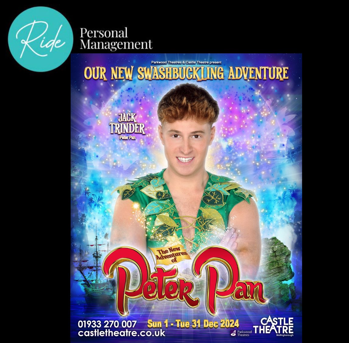 Thrilled for client @jacktrinder_ who will be returning to <a href="/CastleTheatre/">Castle Theatre</a> this Christmas to play the title role in Peter Pan 

#client #peterpan #pantomime #castletheatre #ridepersonalmanagement #rpm