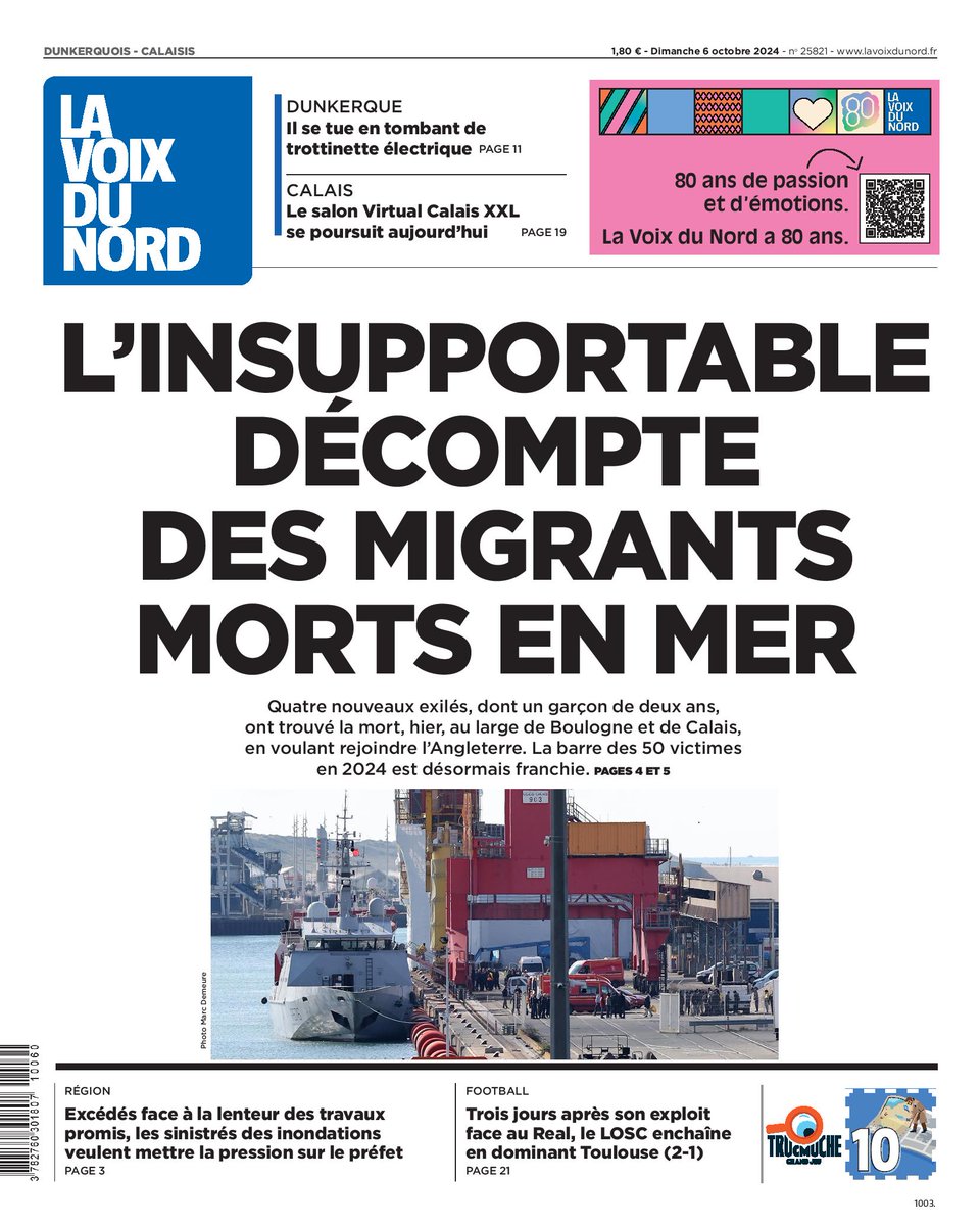 A la une de votre journal de ce dimanche 6 octobre