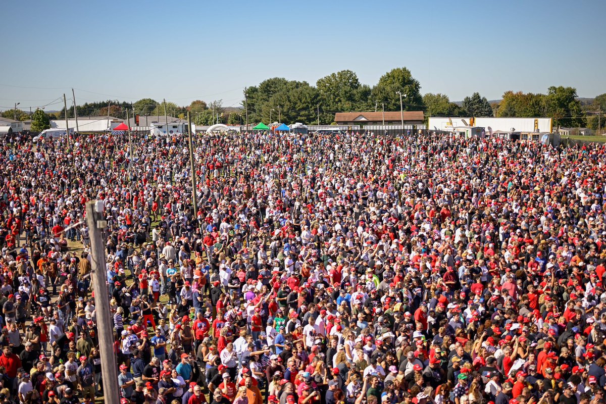 GuntherEagleman's tweet image. Kamala could NEVER garner this many people at a single rally.

This is historic!