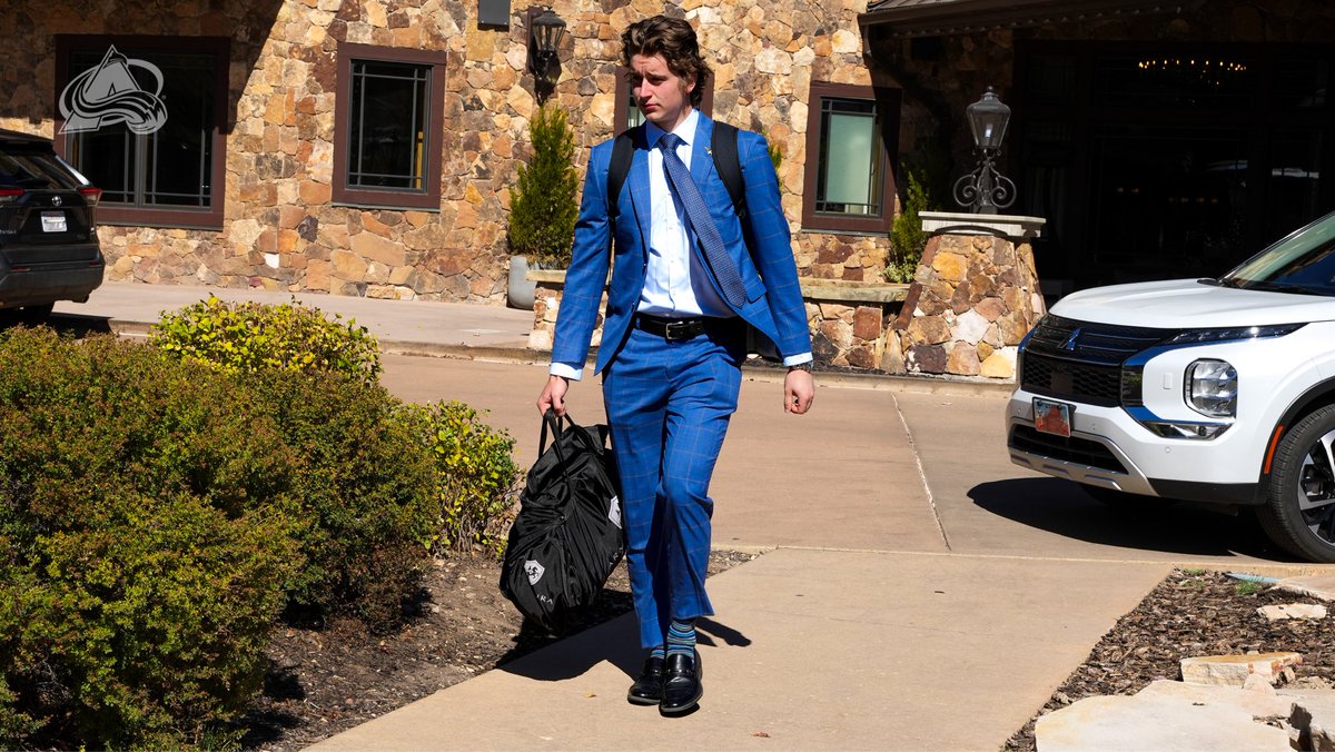 Avalanche's tweet photo. Suited up 💼

#GoAvsGo https://t.co/g1AUKdYu0j