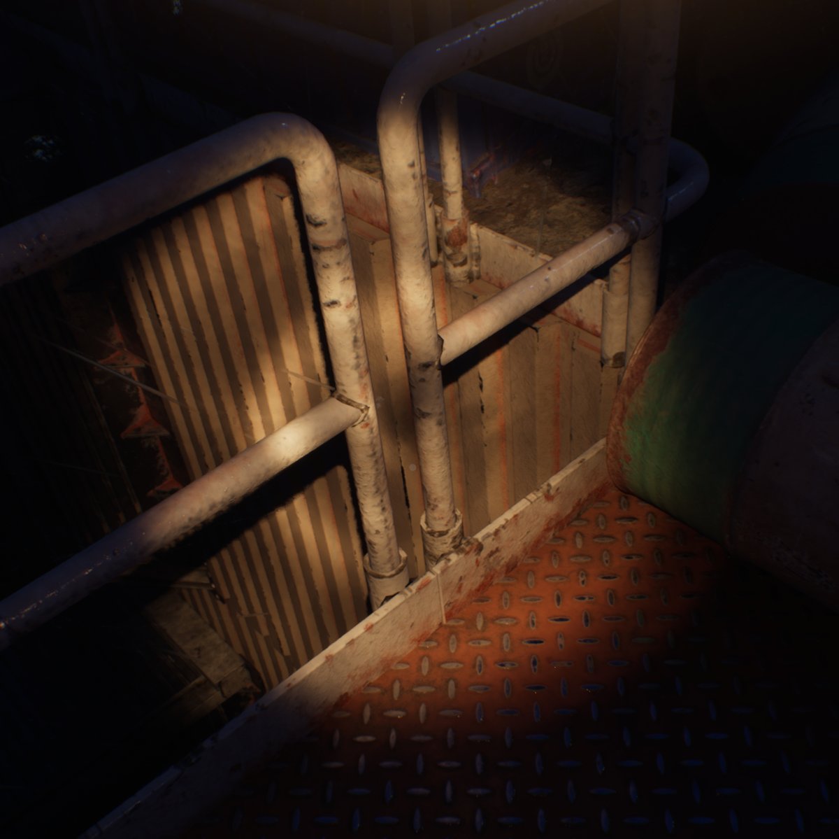 Have reached the end of "Still Wakes The Deep" <a href="/SWTD_Game/">Still Wakes the Deep</a> - I've been prolonging it for the atmosphere for someone who was on a North Sea rig in the 70s. The detail of the rig inside and out can be summed up in these two pix, although I think I'd have a word with the sparks!