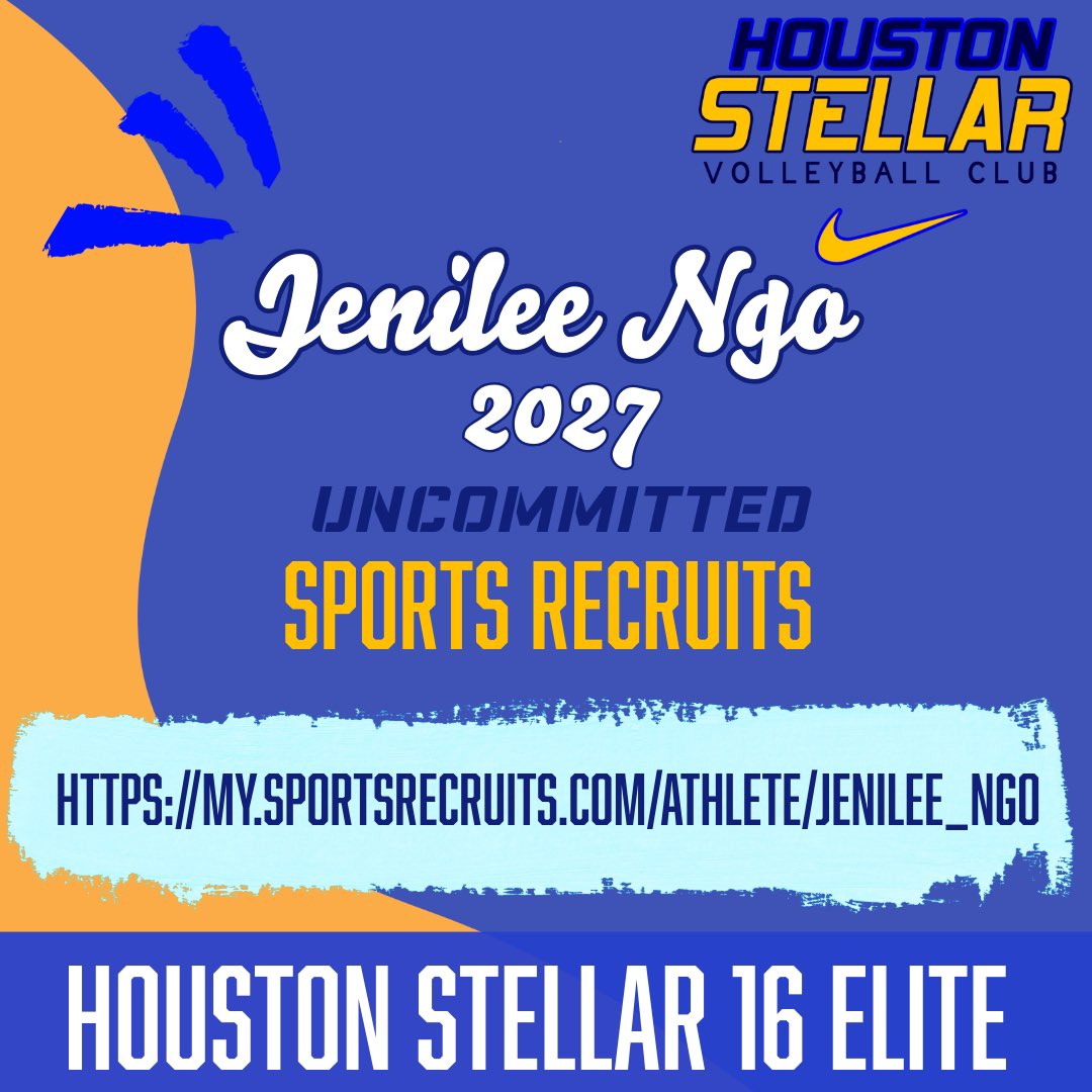 houstonstellar's tweet photo. ✨‼️2️⃣0️⃣2️⃣7️⃣‼️✨ Athlete Spotlight💙💛
Jenilee Ngo • DS/Libero • 5’3” • Jordan HS
Houston Stellar 16 Elite • Sports Recruits profile: https://t.co/cROyNCl2xf
#bestellar #uncommitted2027 #ncaavolleyball #naiavolleyball #earnednotgiven https://t.co/3fuTnDNedy
