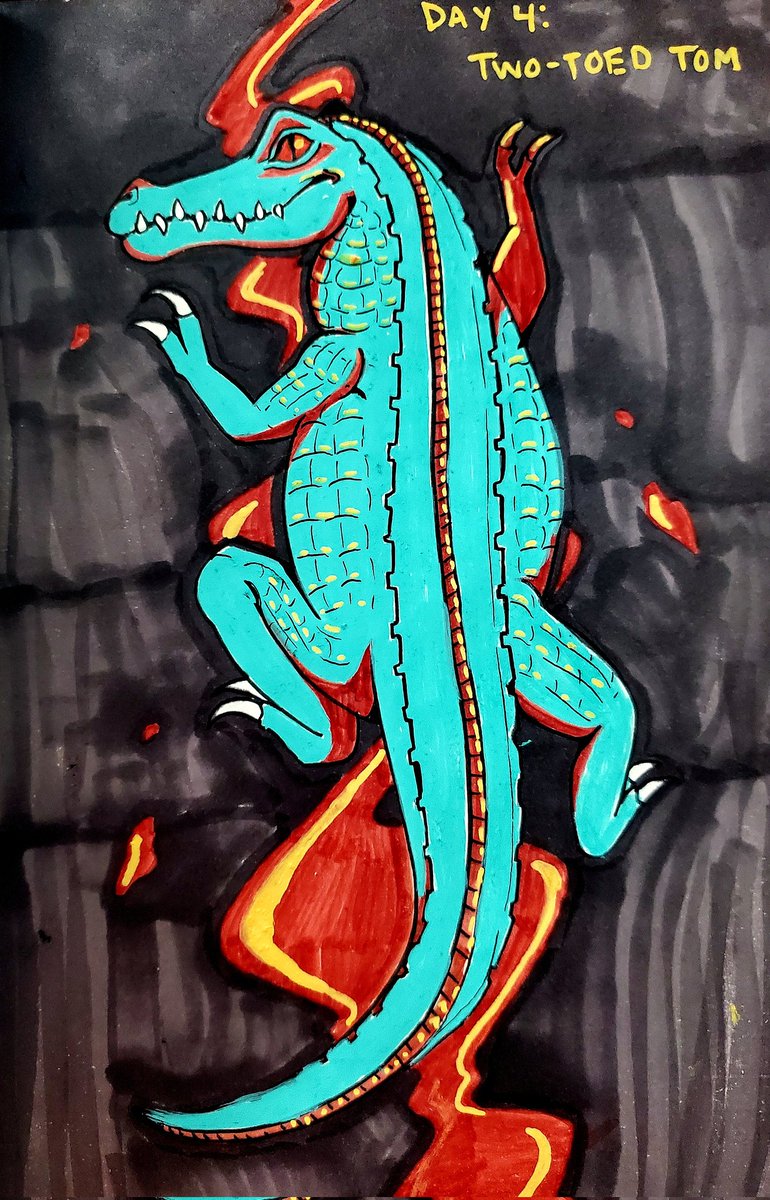 coldpups's tweet image. I forgot to post it, but here's from Day 4, Two-Toed Tom! #cryptober