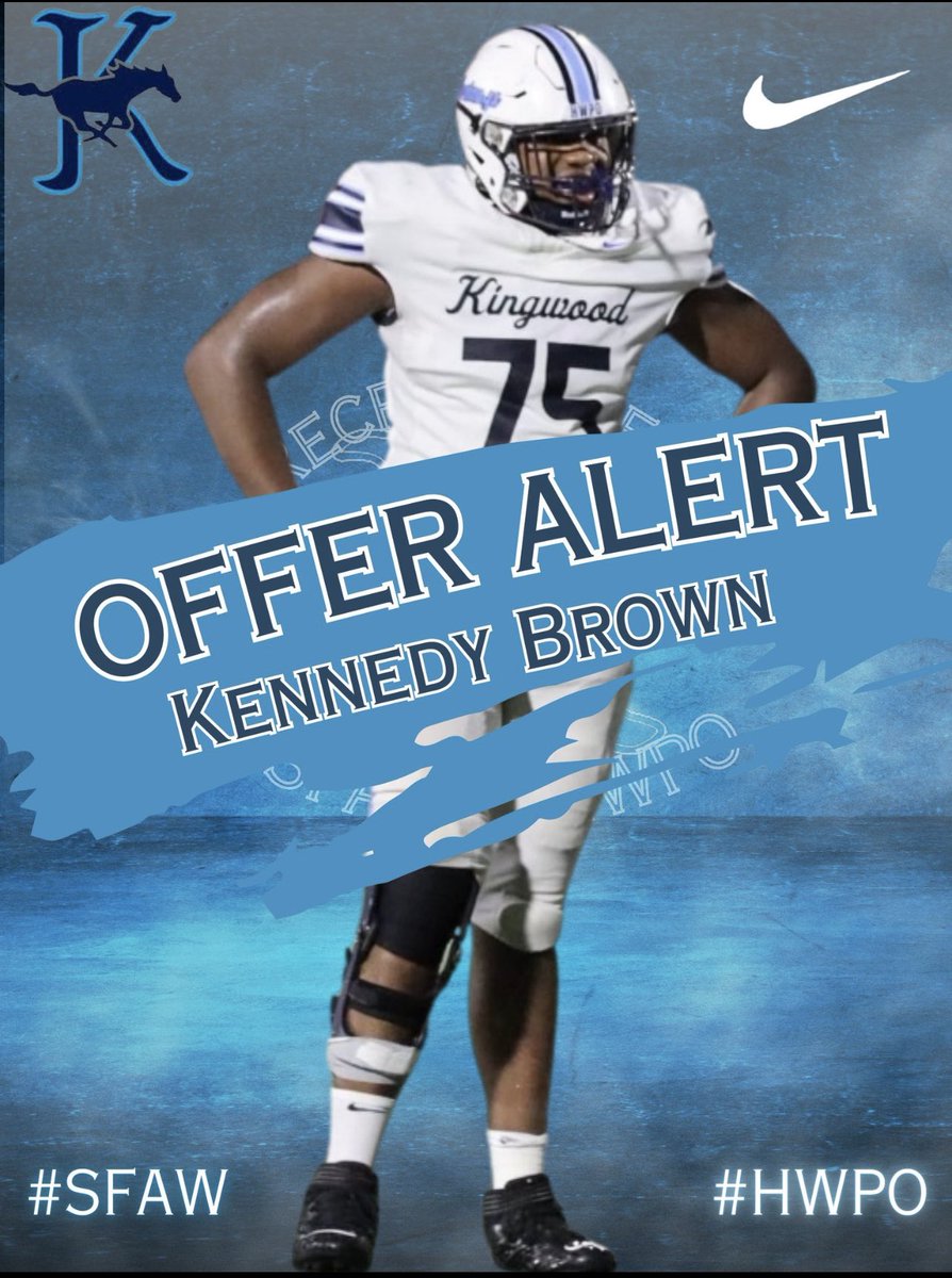 Congratulations to <a href="/Kennedybrown75/">Kennedy Brown 5⭐️ OL</a> on picking his 6th offer from <a href="/AggieFootball/">Texas A&M Football</a> 

#SFAW #HWPO #NoExcuses #Believe #BTA #KingwoodALLIN