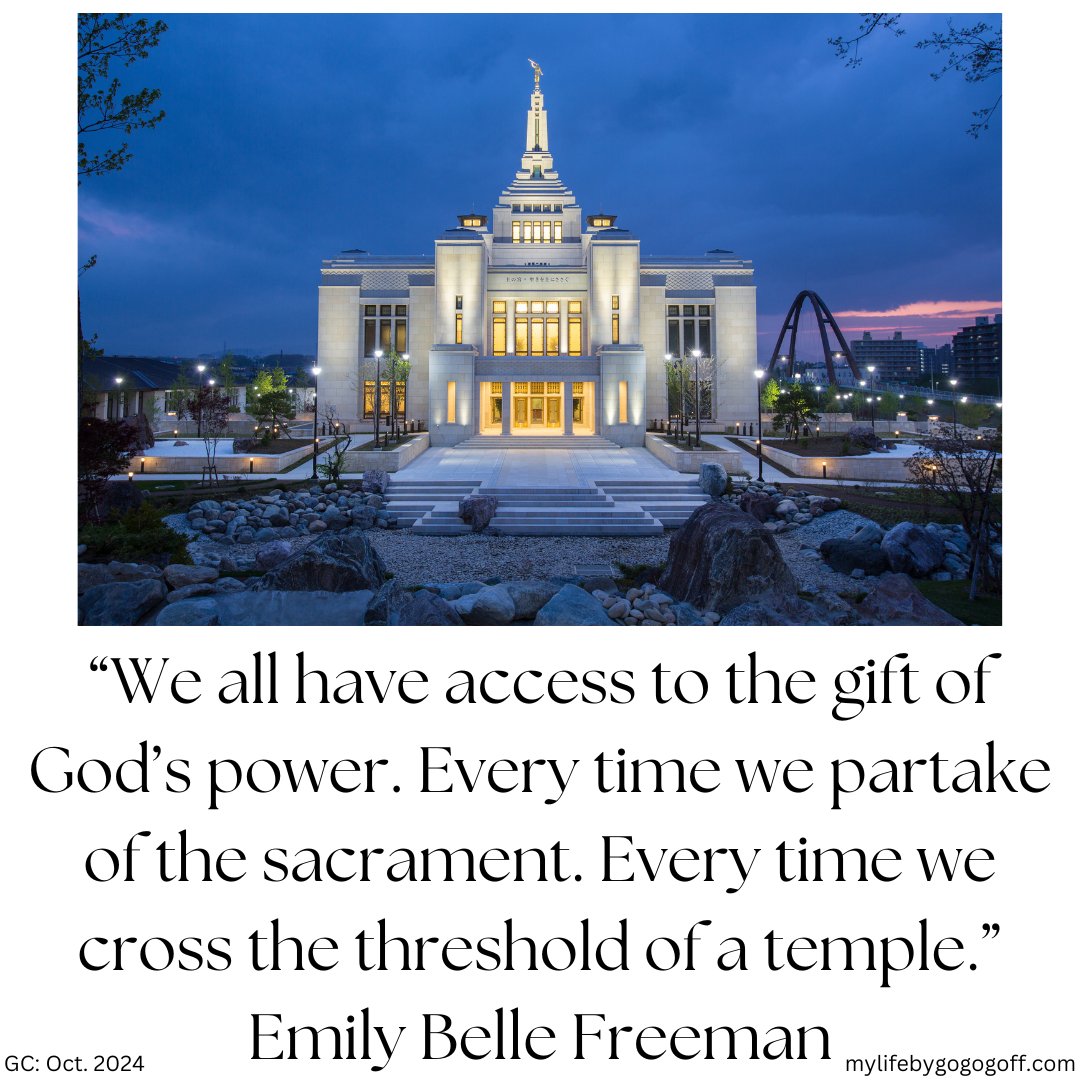 gogogoff0's tweet image. “We all have access to the gift of God’s power. Every time we partake of the sacrament. Every time we cross the threshold of a temple.” 
Emily Belle Freeman
 #generalconference