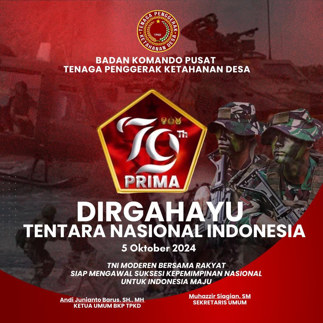 TPKDESA's tweet photo. Dirgahayu TNI Ke 79 
Tetap bersama rakyat.

@Puspen_TNI https://t.co/qojpbAbe8G