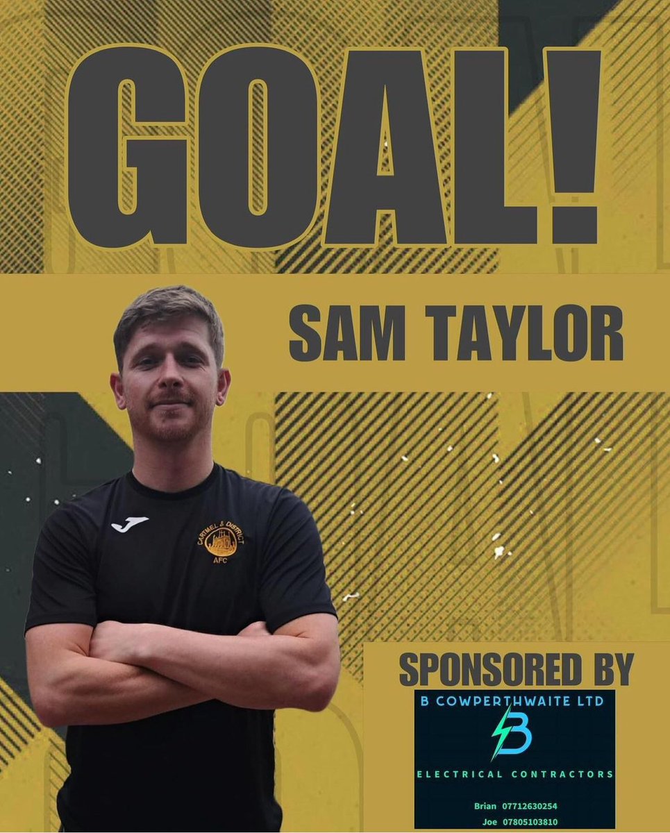 CartmelAFC's tweet photo. Full Time Result 

First XI come away with all 3 points against a good @WetheriggsUtdFC 

Goalscorers @hayton9 &amp; @sammy7taylor 

@sammy7taylor with the MOTM after scoring a 25 yard volley off the bar and in. https://t.co/nHokfjbhyi