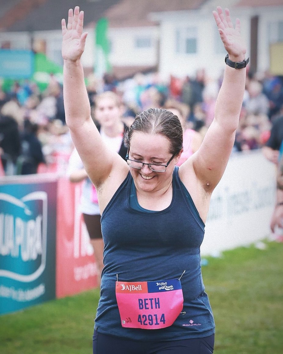 A whole month ago. There’s a whole series of photos from the #GNR where you just see me trying to deal with the combination of relentless pishing rain and wearing glasses, but there’s also this: the first finish line photo of me I’ve ever liked.