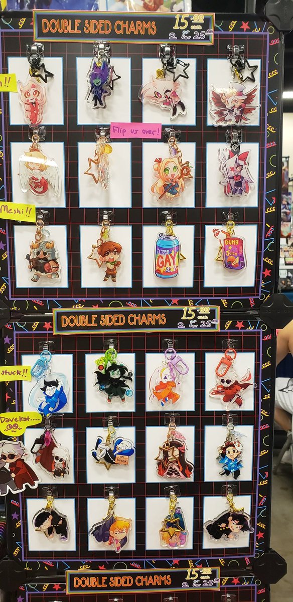 here are my personal fave stickers and some of my keychains!!! #animefiesta2024