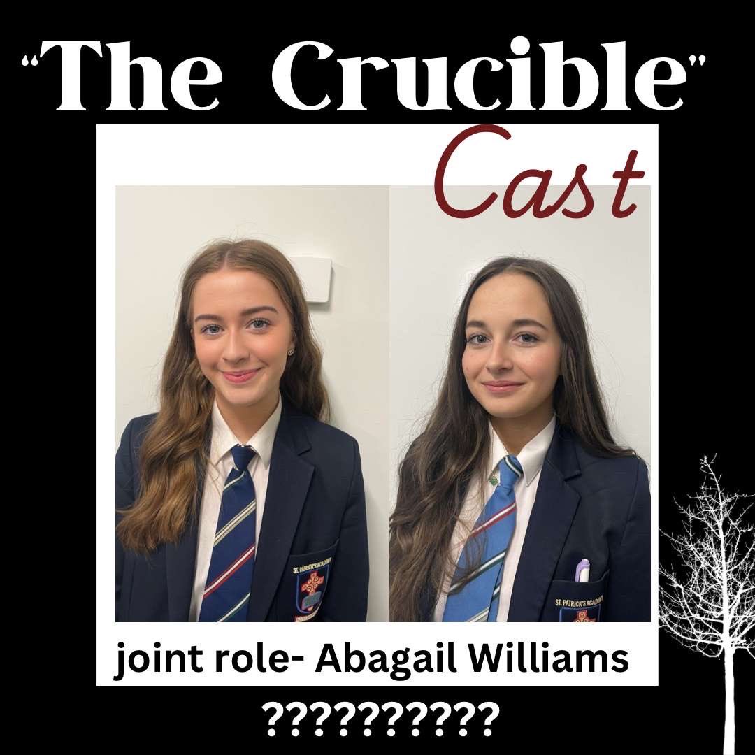 Meet our year 14 actors who will share the role of "Abagail William" Grace Woodward and Annie O'Neill.
 
Stay tuned for more reveals next week!!