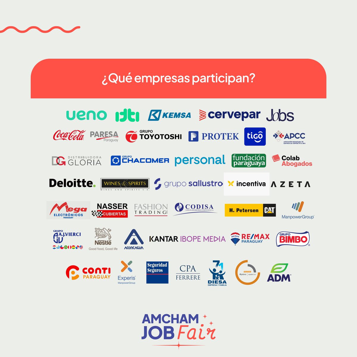 💬 Llegá 100% informado a la AmCham Job Fair. Hoy respondemos algunas de las preguntas frecuentes acerca de la feria.

Inscripciones hasta el 10/10 en: bit.ly/participantesa…