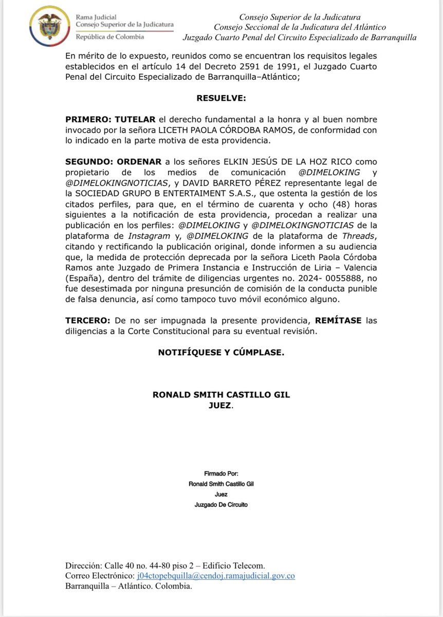Justicia. 
Gracias !