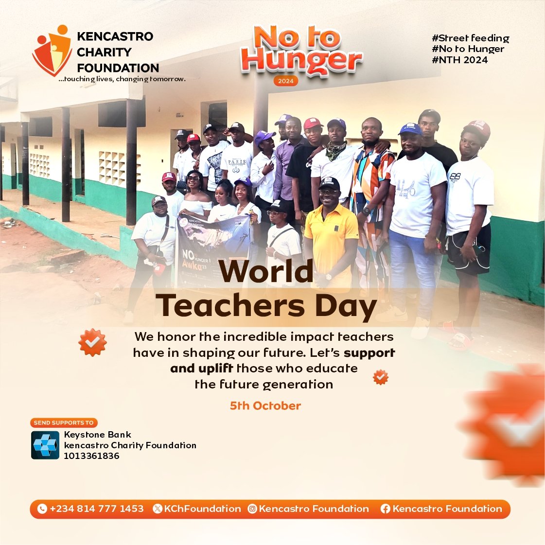 KChFoundation's tweet photo. Happy Teacher's Day to all the incredible educators shaping the future!.📚
#kencastrocharityfoundation
#notohunger
#teachersday https://t.co/CJ36U5T9uE