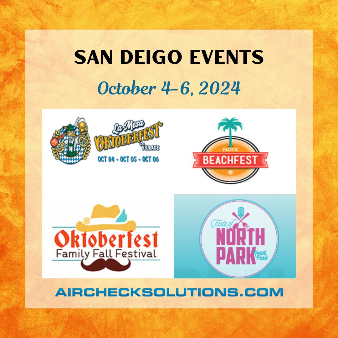AirCheckSol's tweet photo. First weekend of October! 
Check out our website for things to do this weekend! 
https://t.co/CuRQXlwU36
#fall #october #weekend #sandiego https://t.co/38chmil1wx