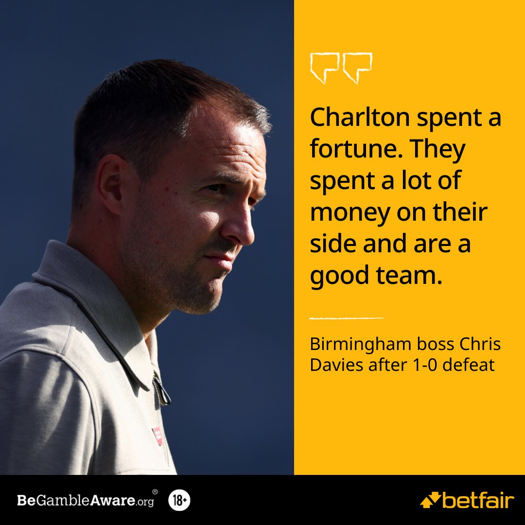 Betfair's tweet image. 💷 Spent for the 2024/25 season:

🔵 Birmingham: £30million

🔴 Charlton: £1.5million

#BCFC | #CAFC | #EFL