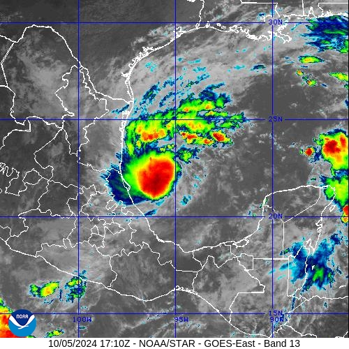 NHC_Atlantic's tweet photo. 1225 PM CDT Oct 5: Depression becomes Tropical Storm #Milton  Stay up to date with the latest forecast at https://t.co/tW4KeGe9uJ https://t.co/7faKFL0kkO
