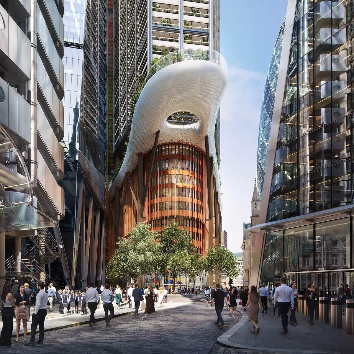 The controversial 1 Undershaft could become London’s tallest new skyscraper (if it ever makes it through planning). The supertall tower is planned to top out at the city’s aviation ceiling of 309.6-metres — the same height as the Shard, which is currently the UK’s tallest