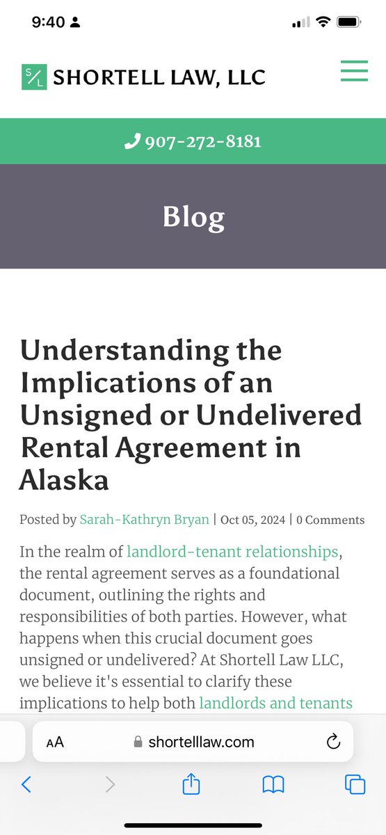 Shortell Law LLC has helped its clients clarify their responsibilities and secure their rights under the Landlord-Tenant Act.  To schedule a consultation, please call (907)272-8181 today.

shortelllaw.com/understanding-…

#alaska #landlordtenant