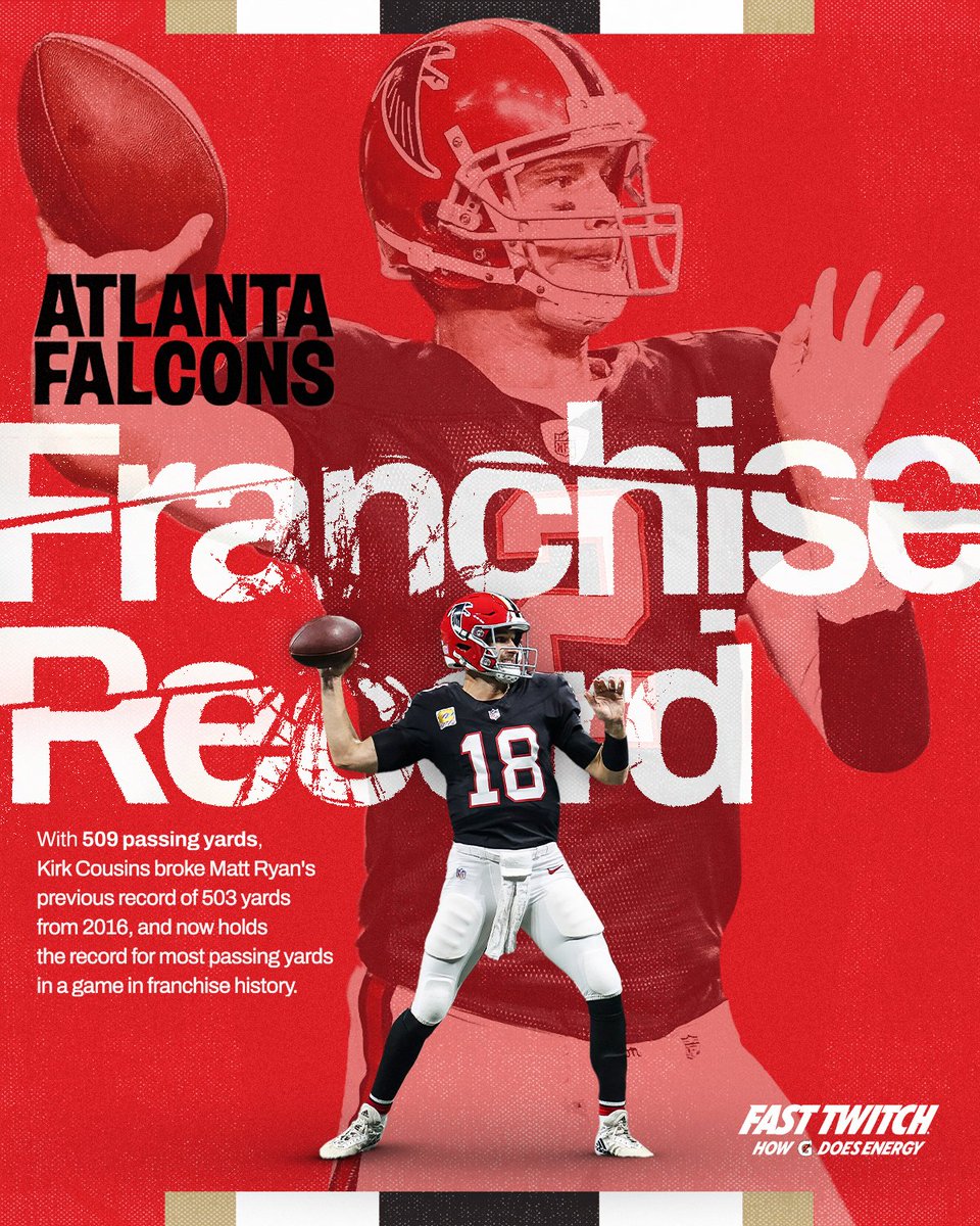 509 passing yards 🤯

The most in a single game in franchise history

<a href="/KirkCousins8/">Kirk Cousins</a> 🤝 <a href="/M_Ryan02/">Matt Ryan</a>