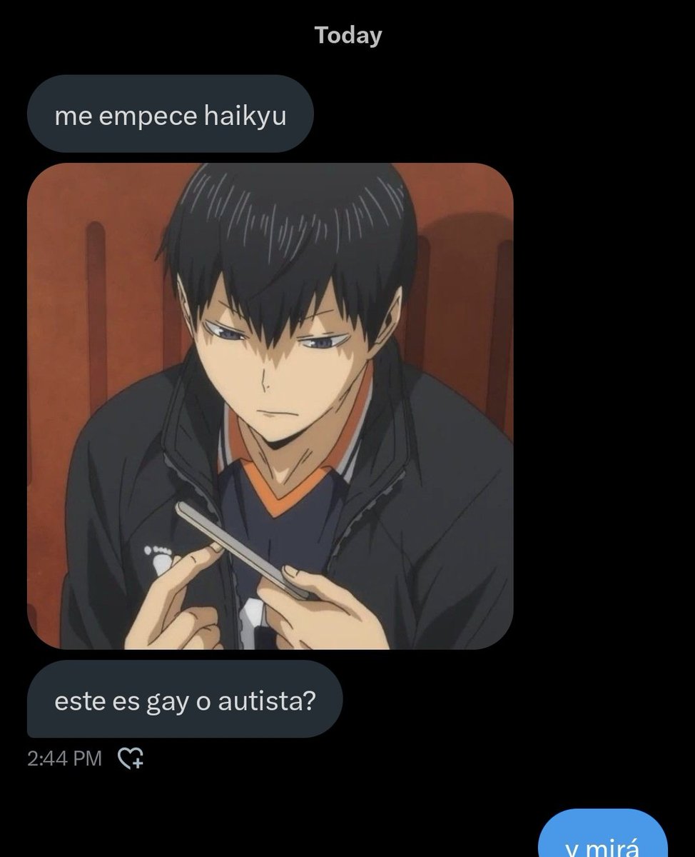 yuujimillo's tweet photo. mi amigo se empezó haikyuu https://t.co/71hduAAV3b