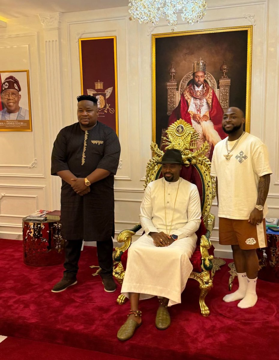 Davido visits the Olu of Warri kingdom.